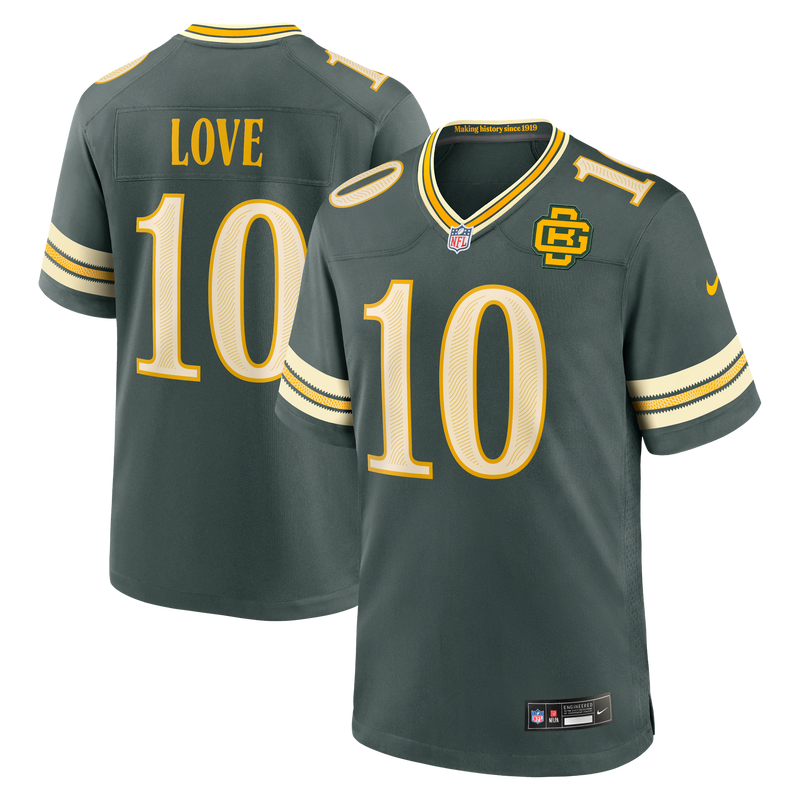 Green Bay Packers Jordan Love Nike Green 2026 Rivalries Collection Game Jersey