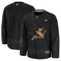San Jose Sharks Fanatics Black 2024 Military Appreciation Practice Jersey