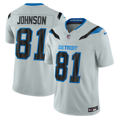 Detroit Lions Calvin Johnson Nike Silver 2026 Rivalries Collection Printed Limited Jersey