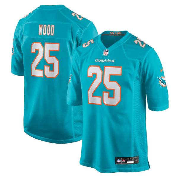 Miami Dolphins Julius Wood Nike Aqua Team Game Jersey