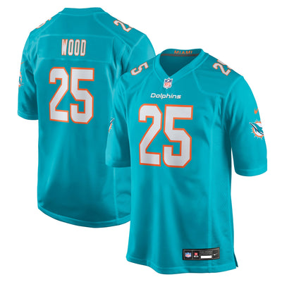 Miami Dolphins Julius Wood Nike Aqua Team Game Jersey