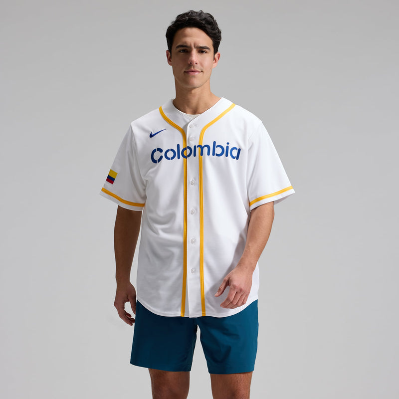 Colombia Baseball Nike White 2026 World Baseball Classic Home Stadium Jersey