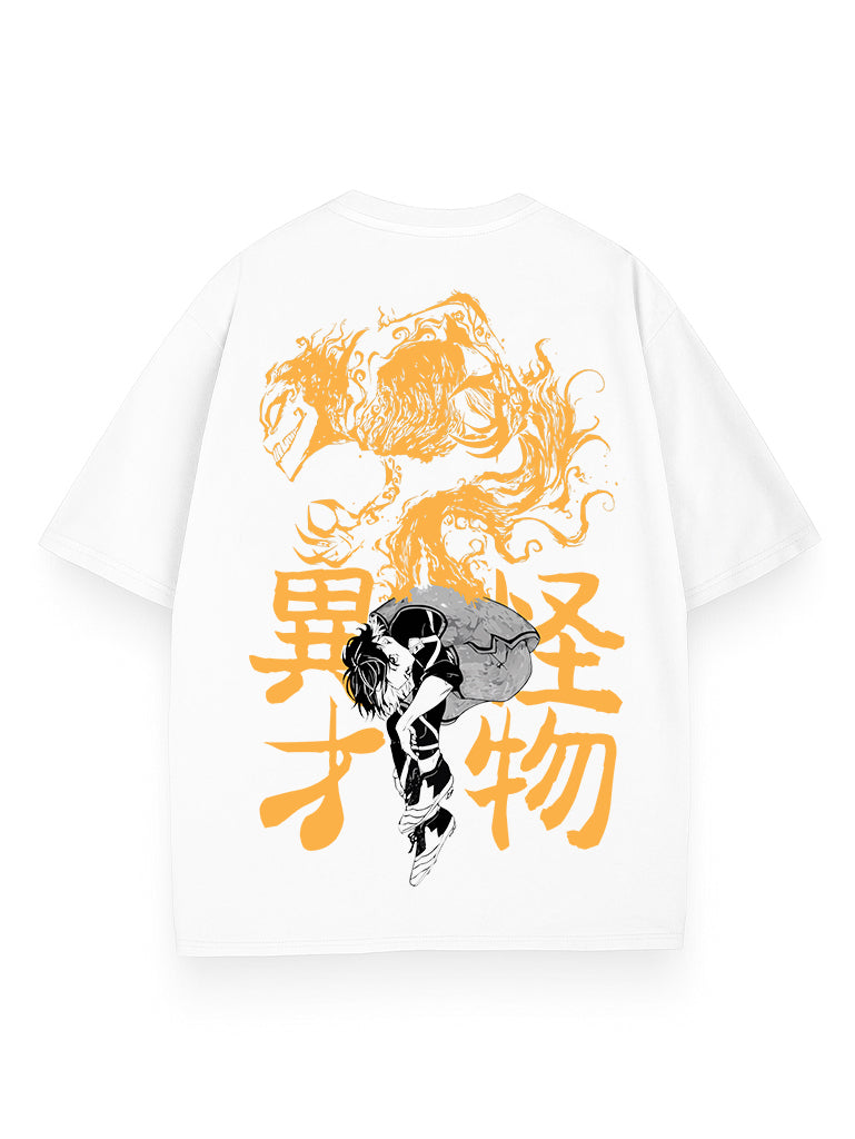 White t-shirt with Fire Monster Chaos Striker graphic – photo 1