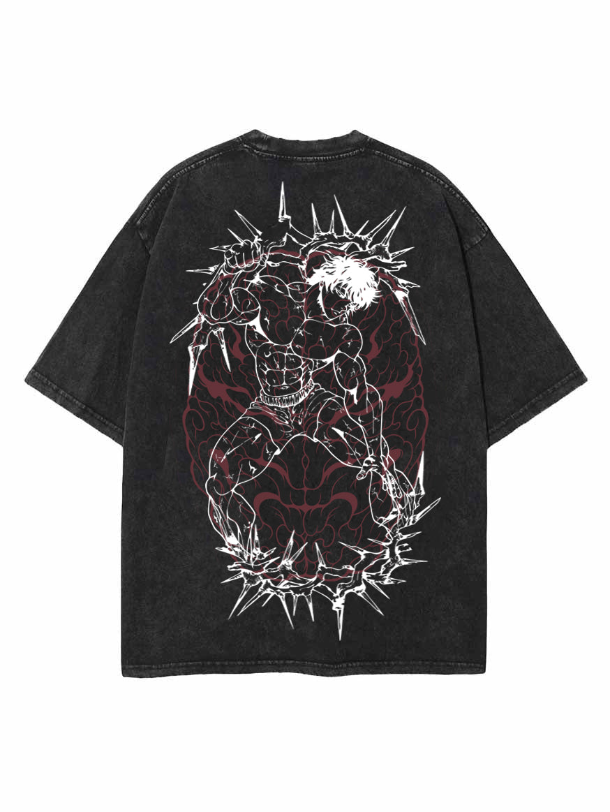 Vintage black t-shirt with Baki Hanma Beast Within graphic – photo 1