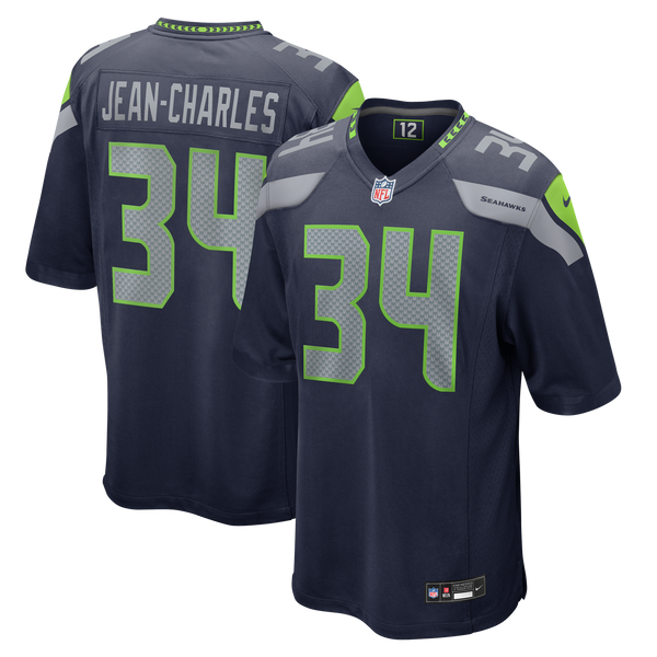 Seattle Seahawks Shemar Jean-Charles Nike College Navy Team Game Jersey