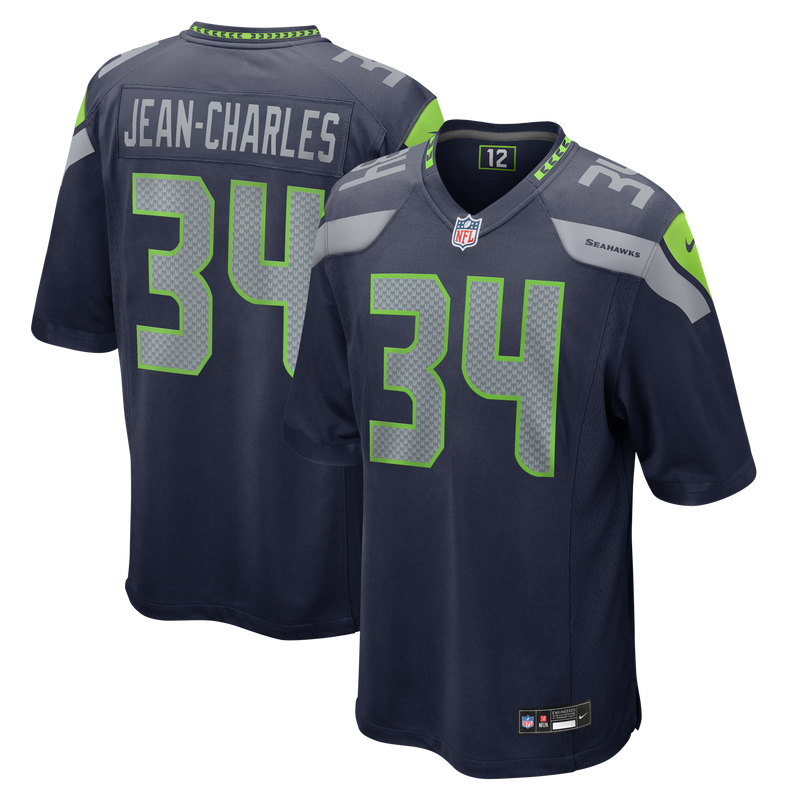 Seattle Seahawks Shemar Jean-Charles Nike College Navy Team Game Jersey
