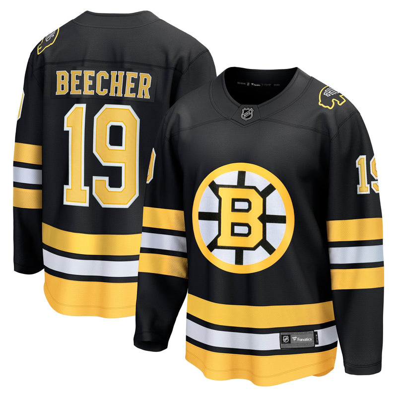 Boston Bruins John Beecher Fanatics Black Home Breakaway Player Jersey