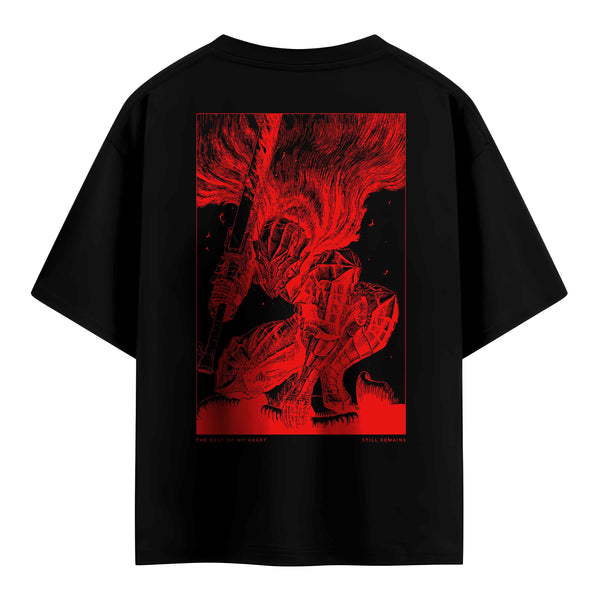 Blood and Steel Guts Red Armour - Berserk Oversized Tee