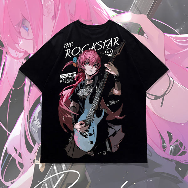 Bocchi Lead Guitarist Back Print - Bocchi The Rock! Oversized Tee