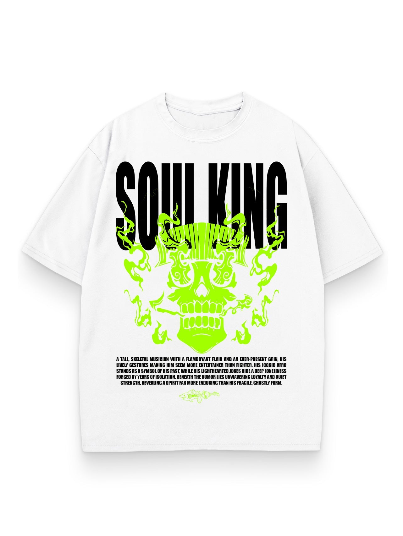 White t-shirt with Brook One Piece Soul Musician graphic – photo 1