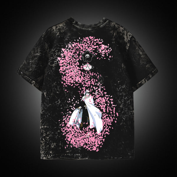 Byakuya Petal Storm Acid Wash - Bleach Oversized Tee