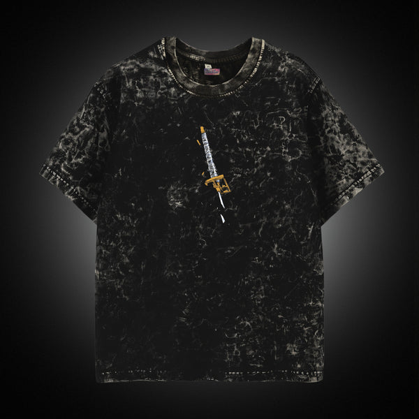 Byakuya Petal Storm Acid Wash - Bleach Oversized Tee