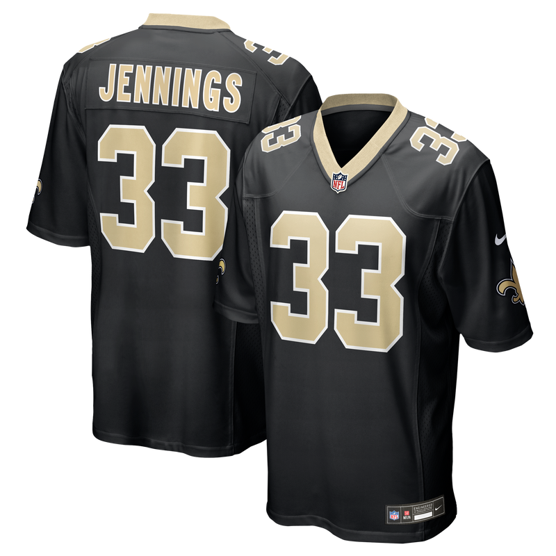New Orleans Saints Anfernee Jennings Nike Black Team Game Jersey