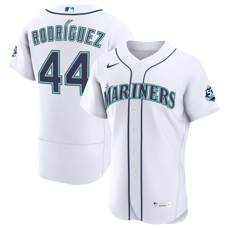 Seattle Mariners Julio Rodriguez Nike White Home 50th Season Authentic Jersey