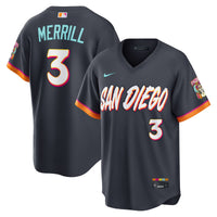San Diego Padres Jackson Merrill Nike Obsidian 2026 City Connect Stadium Jersey