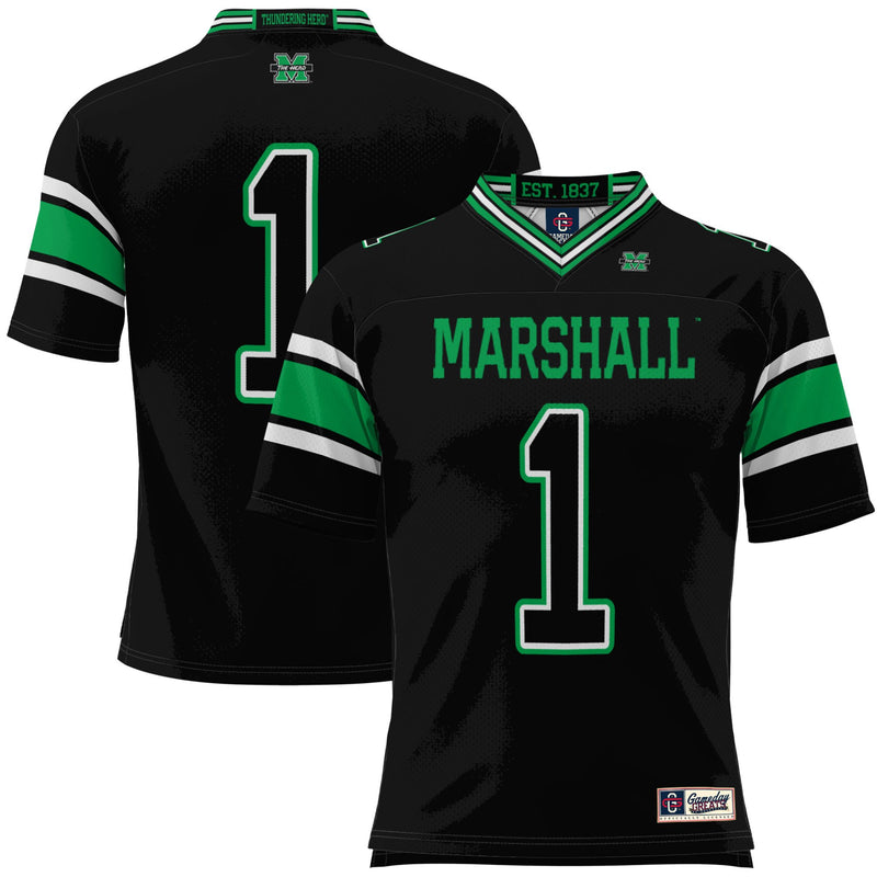 #1 Marshall Thundering Herd GameDay Greats Football Jersey - Black