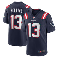 New England Patriots Mack Hollins Nike Navy Team Game Jersey