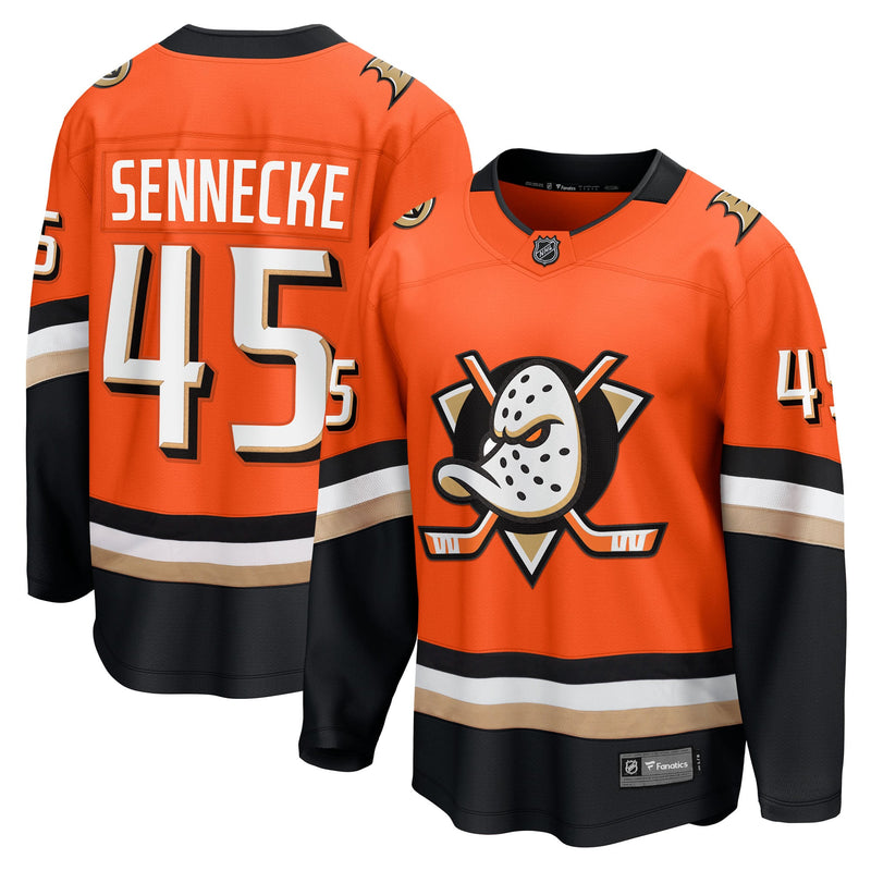 Anaheim Ducks Beckett Sennecke Fanatics Orange Home Breakaway Jersey