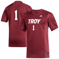 #1 Troy University Trojans adidas Replica Football Jersey - Cardinal