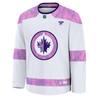 Winnipeg Jets Fanatics White 2024 Hockey Fights Cancer Practice Jersey