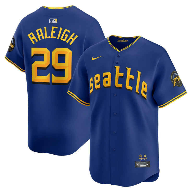 Seattle Mariners Cal Raleigh Blue jersey – view 1