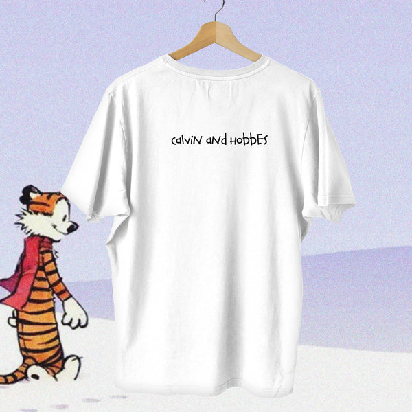 Let's Go Exploring Sled Ride Oversized Fit - Calvin & Hobbes Oversized Tee