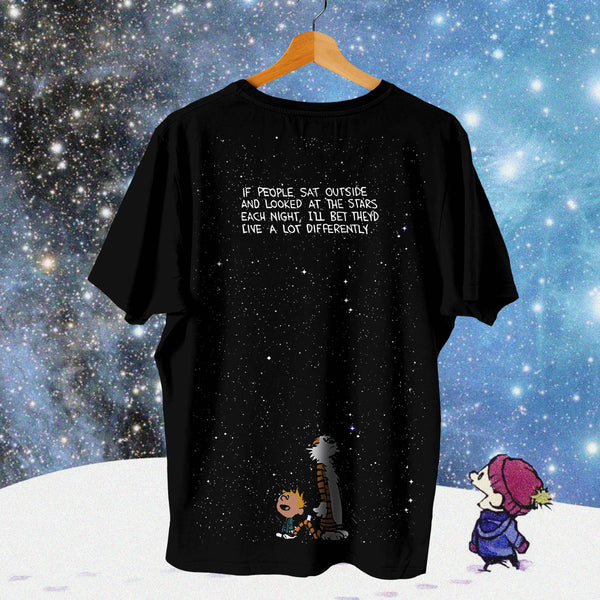 Starry Night Stroll Oversized Fit - Calvin & Hobbes Oversized Tee