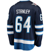 Winnipeg Jets Logan Stanley Navy jersey – view 4