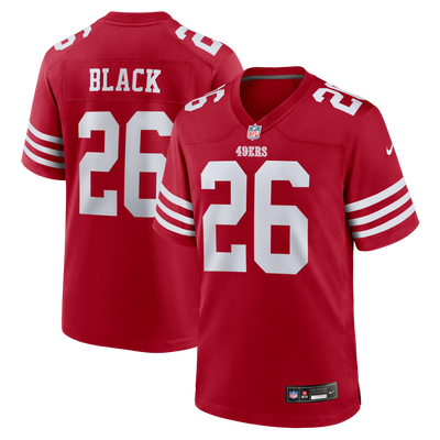 San Francisco 49ers Kaelon Black Nike Scarlet Team Game Jersey