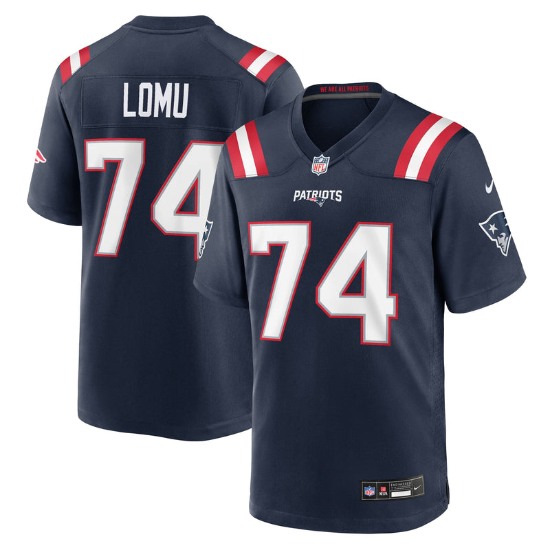 New England Patriots Caleb Lomu Nike Navy Team Game Jersey