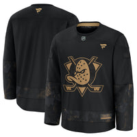 Anaheim Ducks Fanatics Black 2024 Military Appreciation Practice Jersey