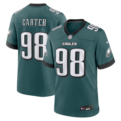 Philadelphia Eagles Jalen Carter Nike Midnight Green Team Game Jersey