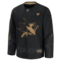 San Jose Sharks Fanatics Black 2024 Military Appreciation Practice Jersey