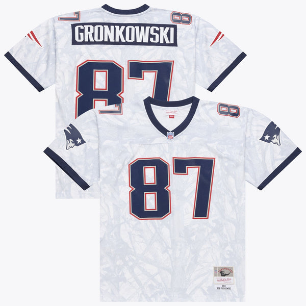 New England Patriots Rob Gronkowski Mitchell & Ness White 2010 Ghosted Retired Player Jersey