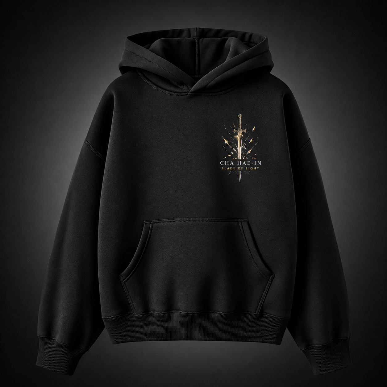Black hoodie with Cha Hae-In Solo Leveling Blade Of Light City graphic – photo 2