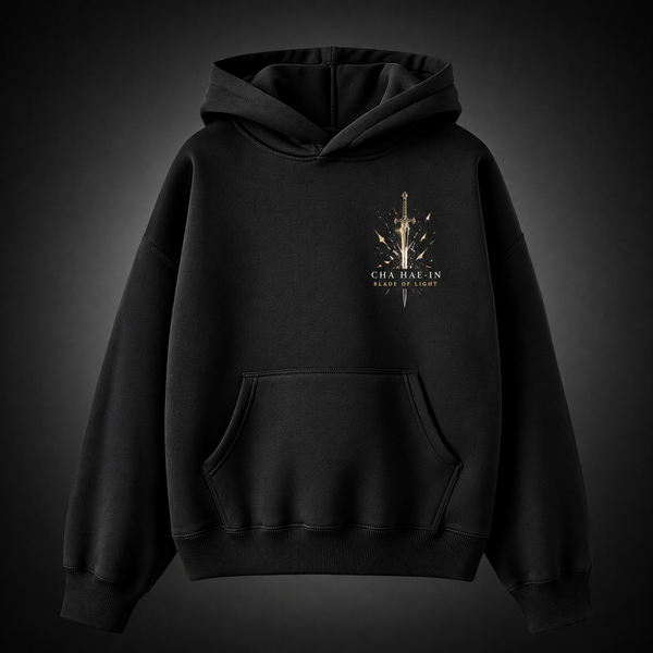 Black hoodie with Cha Hae-In Solo Leveling Blade Of Light City graphic – photo 2
