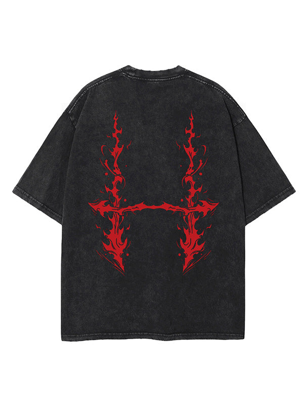 Washed black t-shirt with Choso Jujutsu Kaisen Choso Arrows graphic – photo 1