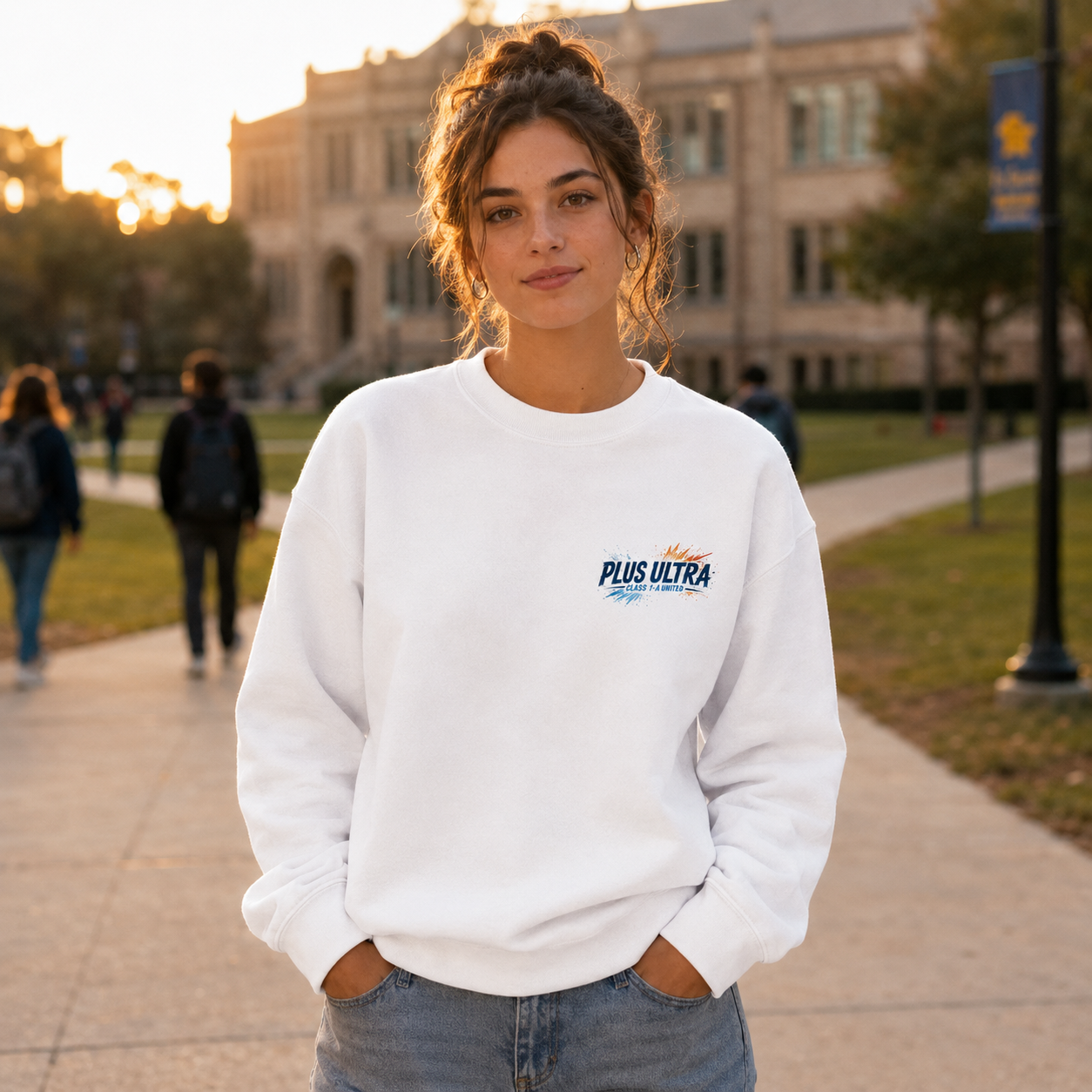 White sweatshirt with Class 1-A (Deku, Bakugo, Todoroki, Uraraka, Iida, Kirishima) My Hero Academia Go Beyond graphic – photo 4