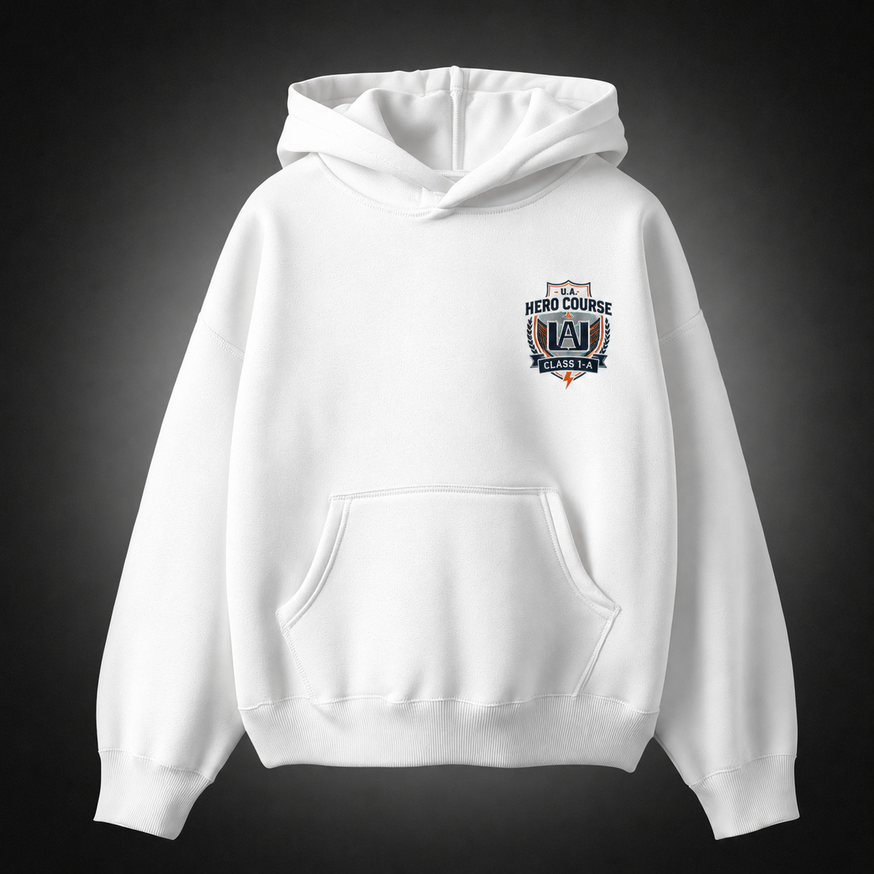 White hoodie with Class 1-A (Izuku Midoriya, Katsuki Bakugo, Shoto Todoroki, Ochaco Uraraka, Tenya Iida, Momo Yaoyorozu and more) My Hero Academia Ultra Charge graphic – photo 2