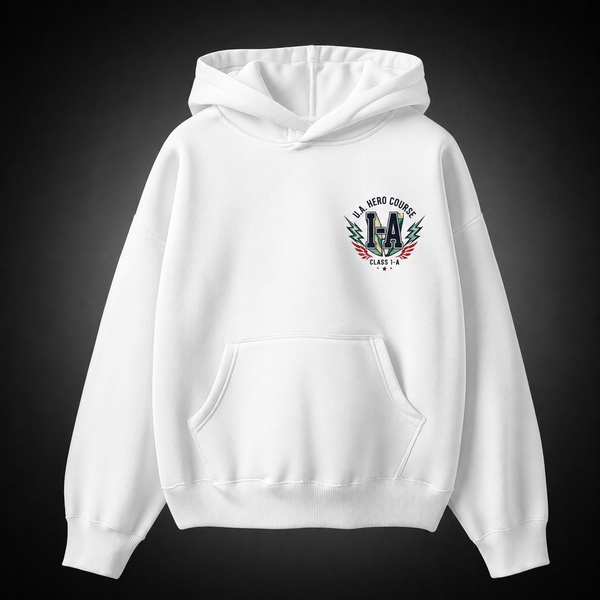 White hoodie with Class 1-A (Izuku Midoriya, Shoto Todoroki, Ochaco Uraraka, Katsuki Bakugo, Tenya Iida, Eijiro Kirishima, Momo Yaoyorozu, Fumikage Tokoyami, Mina Ashido, Tsuyu Asui, Denki Kaminari) My Hero Academia Heroes United graphic – photo 2