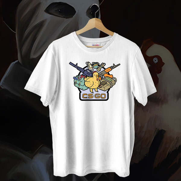 CS:GO Chicken Loadout White Tee - CSGO Oversized Tee