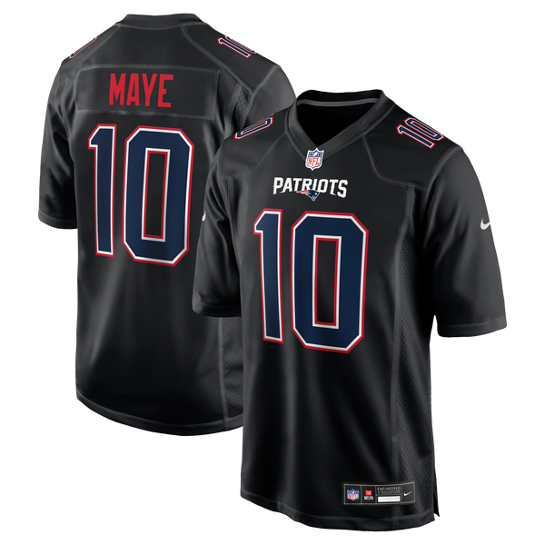 New England Patriots Drake Maye Nike Carbon Black Fashion Game Jersey