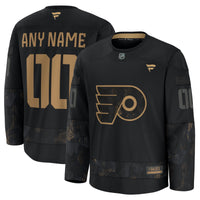 Philadelphia Flyers Fanatics Black 2024 Military Appreciation Custom Practice Jersey