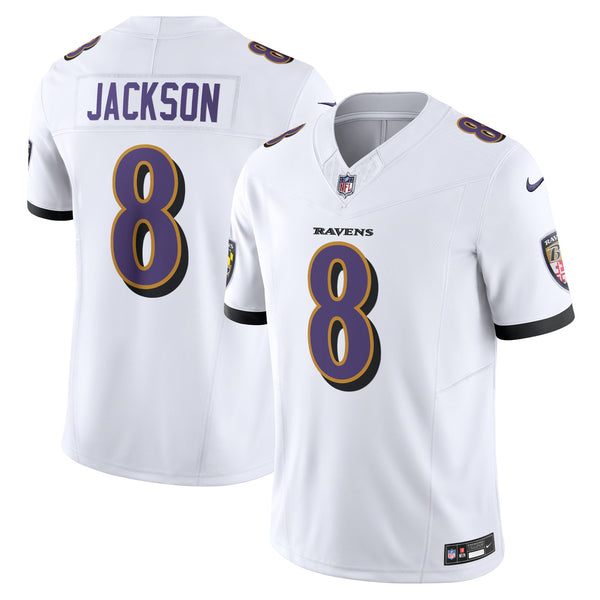 Baltimore Ravens Lamar Jackson Nike White Vapor F.U.S.E. Limited Jersey