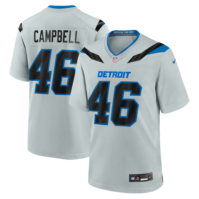 Detroit Lions Jack Campbell Nike Silver 2026 Rivalries Collection Game Jersey