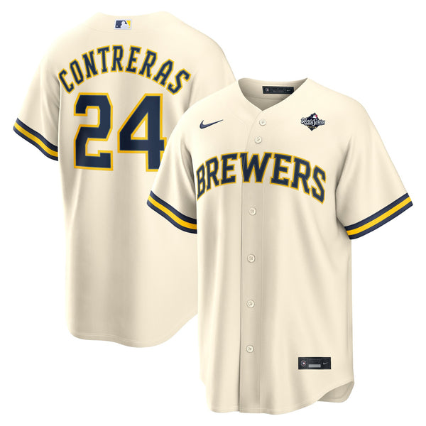 Milwaukee Brewers William Contreras Nike Cream 2026 World Series Home Replica Jersey