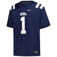 #1 Ole Miss Rebels Nike Untouchable Football Jersey – Navy
