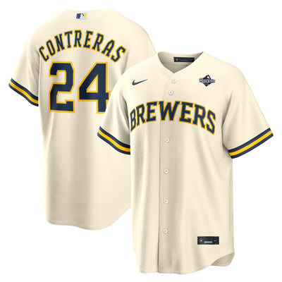 Milwaukee Brewers William Contreras Nike Cream 2026 World Series Home Replica Jersey