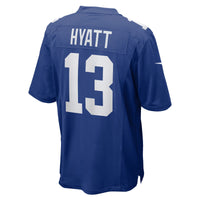 New York Giants Jalin Hyatt Nike Royal Team Game Jersey