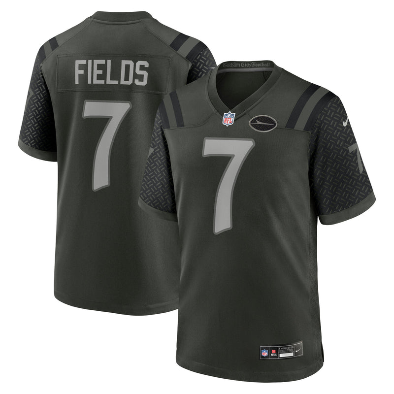 New York Jets Justin Fields Nike Gotham Green 2025 Rivalries Collection Game Jersey